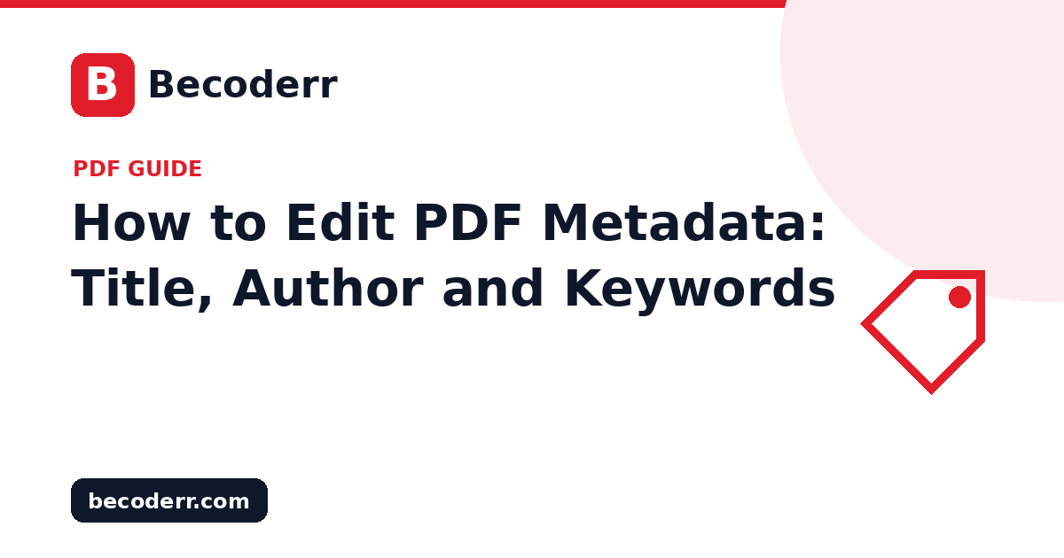 How to Edit PDF Metadata: Title, Author and Keywords