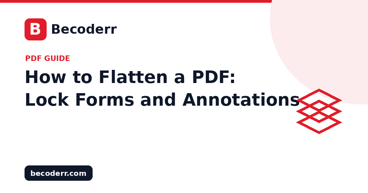 How to Flatten a PDF: Lock Forms and Annotations