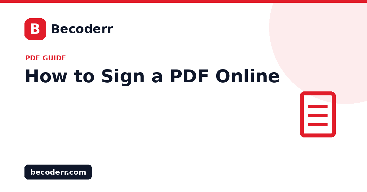How to Sign a PDF Online