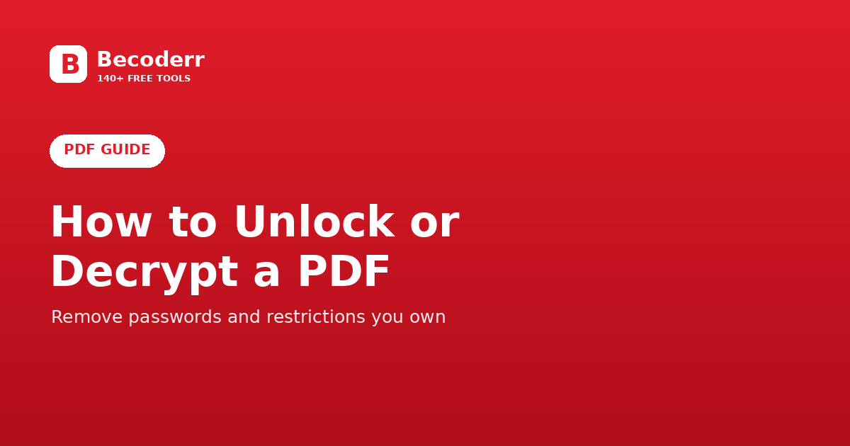 How to Unlock a Password-Protected PDF