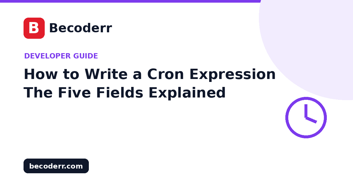 How to Write a Cron Expression: The Five Fields Explained