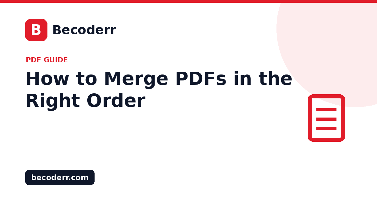 How to Merge PDFs in the Right Order